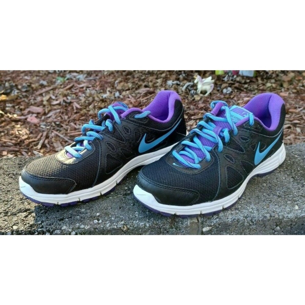 Nike Revolution 2 554902-023 Black Purple Running Sneakers Women's Shoe Size 7